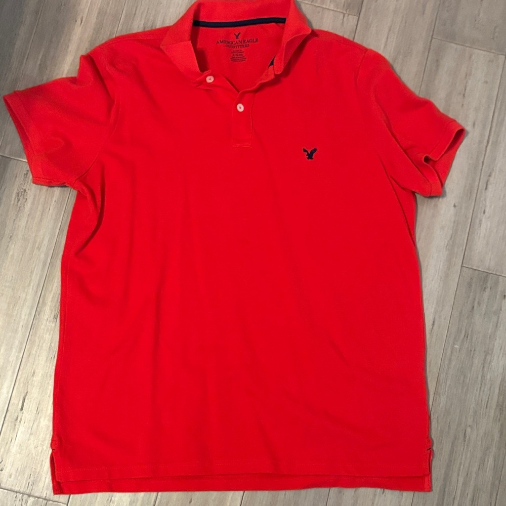 American Eagle Outfitters Vibrant Red Polo Shirt